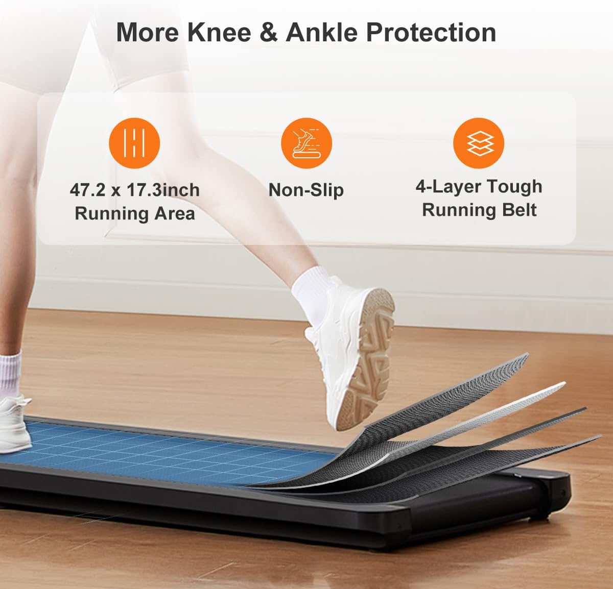 WALKINGPAD MC11 Folding Treadmill for Home, Extended Belt, Compact Running Machine with 7.5 mph Max Speed, No Assembly Needed - Image 4