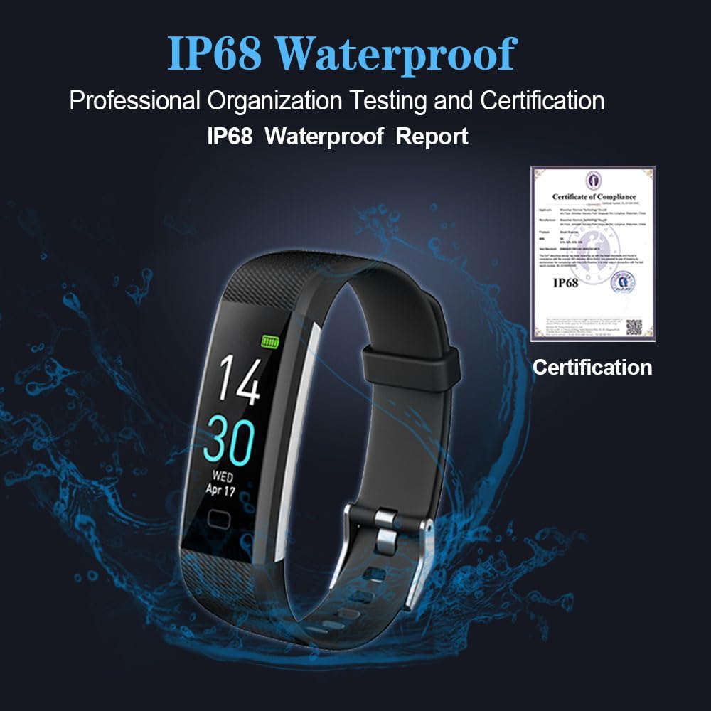 Fitness Tracker with Heart Rate Monitor/Step Counter/Calories, Activity Tracker Smart Watch Sleep Monitor, IP68, Health Tracker Pedometer for Man Women - Image 6