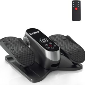 Under Desk Elliptical, Machine Electric Seated Pedal Exerciser, Quiet Electric Seated Pedal Exerciser for Home with Monitor, Remote Control and 12 Adjustable Speeds