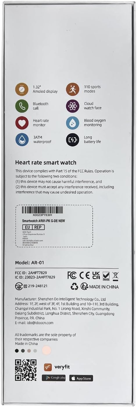 43mm Women’s Smart Watch with 1.32" AMOLED display, Bluetooth calling, heart rate, sleep & SpO₂ monitor, 110+ sports modes, 3ATM waterproof, fitness tracker compatible with iPhone, Samsung & Android. - Image 9