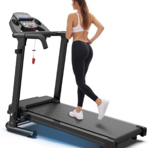 FYC Foldable Treadmills for Home, Portable Treadmill with Handles, 2.5HP Treadmills 300 lb Capacity, APP Control, Fitness Folding Walking Pad with LED Display