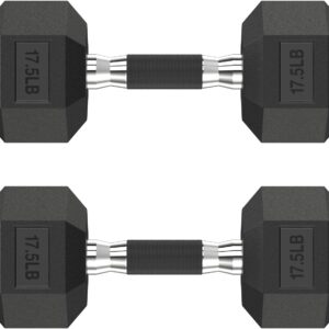 Hex Dumbbell Set 2.5-400 lb, Rubber Encased Exercise & Fitness Dumbbells, Weights Dumbbells Set of 2, Hand Weight for Strength Training
