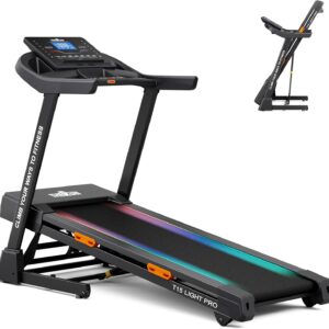 THERUN 20% Auto Incline Treadmill, 12 MPH and 3.5 HP, 55″ x 20″ Large Running Belt with Advanced Console, All-in-One Foldable Treadmills for Home with Incline for Intensive Workout