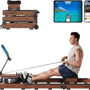 KINGSMITH Rowing Machines for Home Foldable, Compact Row Machine, 400LB & 350LB Weight Capacity, Folding Rower Machine with Adjustable Resistance, Data Monitor, App Supported