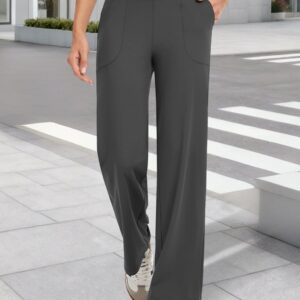 Wide Leg Pants Woman High Waist Yoga Pants with Pockets Loose Stretch Dress Work Sweatpants Casual Lounge