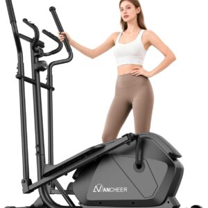 ANCHEER Elliptical Machine, Elliptical Exercise Machine for Home with Ultra-Quiet Magnetic System, Elliptical Trainer with 14 Resistance Levels&15IN Stride,Max 400LBS Loading Capacity