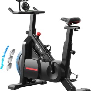 YESOUL Self Powered Exercise Bike with Exclusive Smart App, Adjustable Magnetic Resistance & 300lbs Capacity, Indoor Stationary Cycling Bike with Stable Triangle Frame, Scenic Rides & Live Classes for Home Workouts