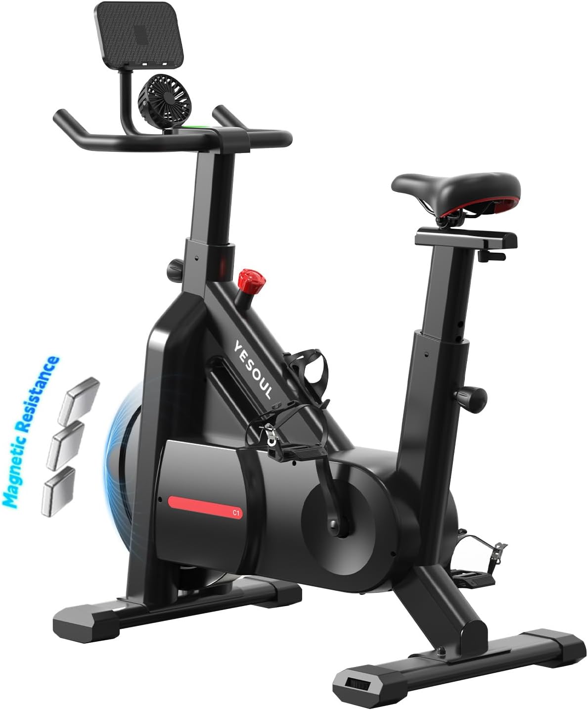 YESOUL Self Powered Exercise Bike with Exclusive Smart App, Adjustable Magnetic Resistance & 300lbs Capacity, Indoor Stationary Cycling Bike with Stable Triangle Frame, Scenic Rides & Live Classes for Home Workouts