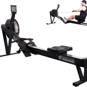 Fitvids Air Rowing Machine for Home,10-Level Adjustable Resistance Professional Indoor Rowers,Commercial Row Machines with LCD Display,Transport Wheels,Comfortable Seat,Adjustable Device Holder