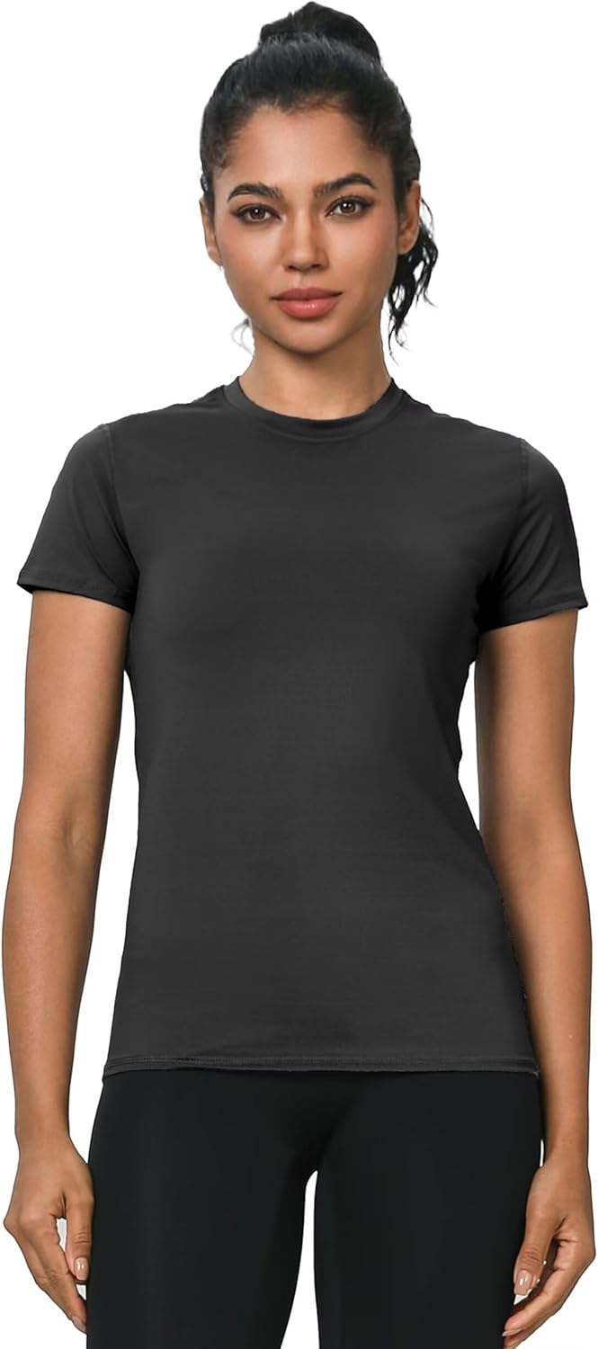 5-Pack Women's Compression Shirts Short Sleeve Workout Tops Athletic Baselayer Quick Dry Gym Yoga Running T-Shirt - Image 2