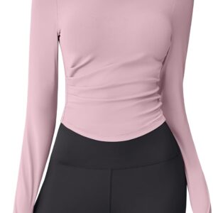 BMJL Womens Workout Tops Built in Bra Active Long Sleeve T Shirt Yoga Athletic Gym Clothes Crop Fall Shirts 2025