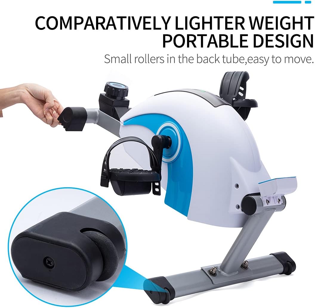 Under Desk Mini Pedal Exerciser for Arm & Leg Workout, Portable Compact Exercise Bike with Adjustable Resistance & LCD Display - Image 4