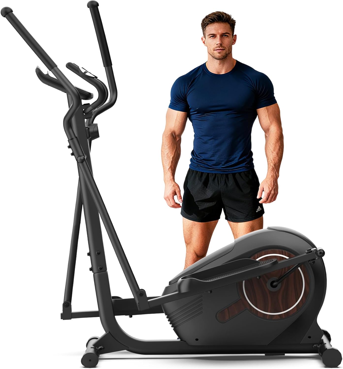 ANCHEER Elliptical Machine, Quiet Magnetic Elliptical Training Machines, Elliptical Trainer for Home with 14 Resistance Levels, Pulse Rate Monitor, LCD Monitor, Max 400Lbs
