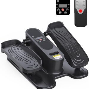 Under Desk Elliptical Machine, Electric Seated Leg Exerciser for Seniors, Adjustable Speed & Low-Impact Design, Quiet Portable Trainer with Remote Control for Home Office