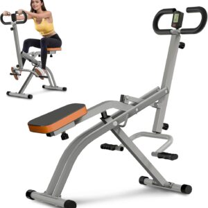 Squat Machine for Home, Squat Assist Trainer with Adjustable Resistance, Foldable Rowing Machine, LCD Display, Exercise Trainer with 265LBS Capacity for Glutes Legs Workout