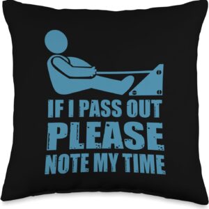 Funny Ergometer Rowing Exercise ERG Machine Lover Gag Outfit Throw Pillow