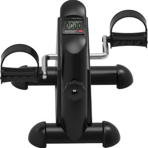 Under Desk Elliptical & Mini Exercise Bike – Seated Electric Leg Exerciser & Magnetic Pedal Machine for Seniors Arms & Legs Workout with Remote, LCD Display& Adjustable Resistance
