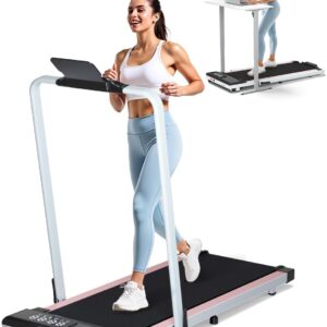 Walking Pad Treadmill with Handle Bar 3.0 HP Foldable Treadmills 300LBS Capacity Folding Walking Pad 3 in 1 Under Desk Treadmill Remote Control with APP