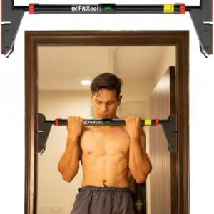 Pull Up Bar for Doorway with Adjustable 29.9”-43.3” Width, No Screws Chin Up Bar with Secure Locking Mechanism, Heavy Duty Strength Training Exercise Bar for Home Gym Max Load 550lbs