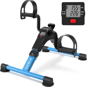 MOMODA Under Desk Pedal Exerciser Mini Bike for Leg/Arm – Foldable Peddler with LCD Display for Home/Office