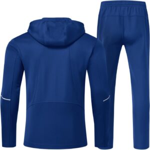 BGOWATU Men’s Tracksuits Set Full Zip Jacket Hoodie Sweatsuit Running Sport Pants Outfits for Men with Zipper Pockets
