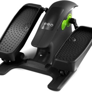 Under Desk Elliptical, Portable Seated Elliptical Exercise Machine, with Touch Screen Control Panel and Remote Control for Home or Office Use. Bluetooth Connectivity Enabled.