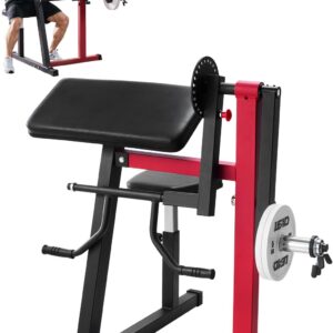 VEVOR Preacher Curl Machine, 2 in 1 Bicep Curl Machine and Triceps Extension Machine, Seated Arm Isolated Bicep Station, Strength Training Workout Weight Bench, Exercise Equipment for Home Gym