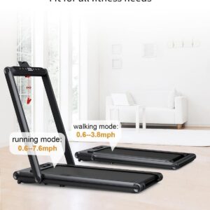 Walking Pad Treadmill – Treadmills for Home & Office – Portable Treadmill with Remote Control, LED Display, 265 LB Capacity, Space-Saving Compact Treadmill for Walking, Jogging, and Running