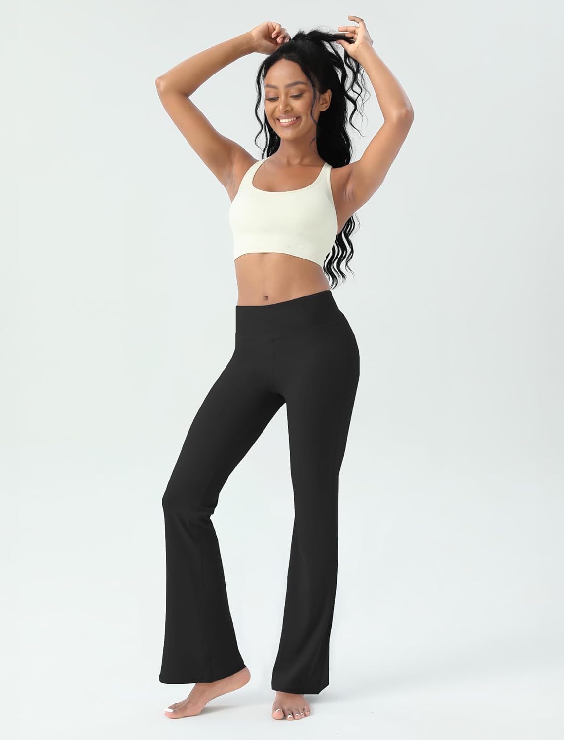 Women's Yoga Pants Bootcut Flare Leggings Flared Bell Bottom Leggings High-Waisted Workout Pants Tummy Control - Image 5