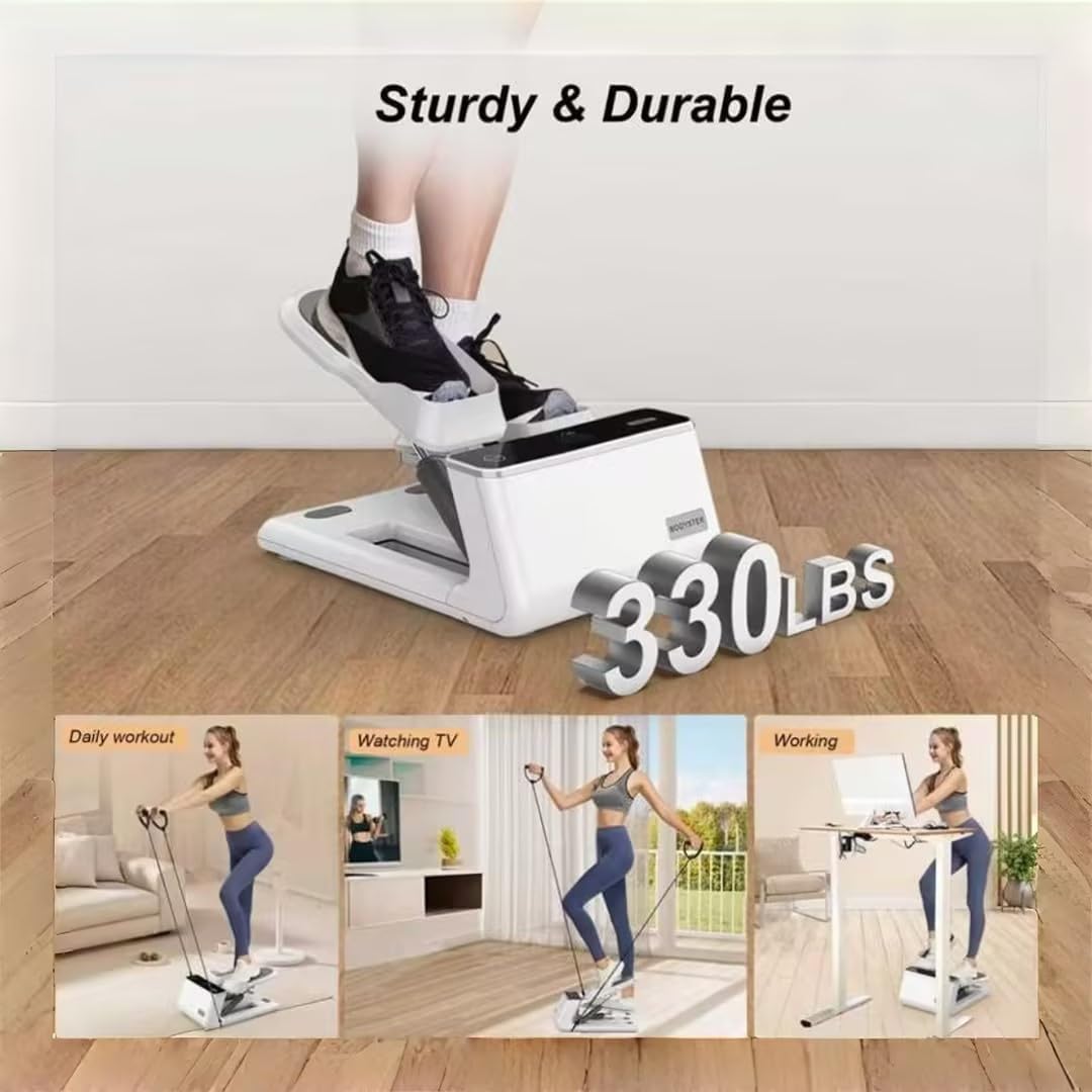 Steppers for Exercise at Home, Mini Stair Stepper with Resistance Bands, Portable Under Desk Stepper Workout Step Machine 300 lbs Weight Capacity - Image 6