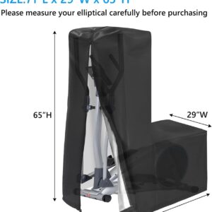 Elliptical Cover Elliptical Exercise Machine Cover for Indoor & Outdoor Home Elliptical Fitness Machine Protective Cover Waterproof & Dustproof Black