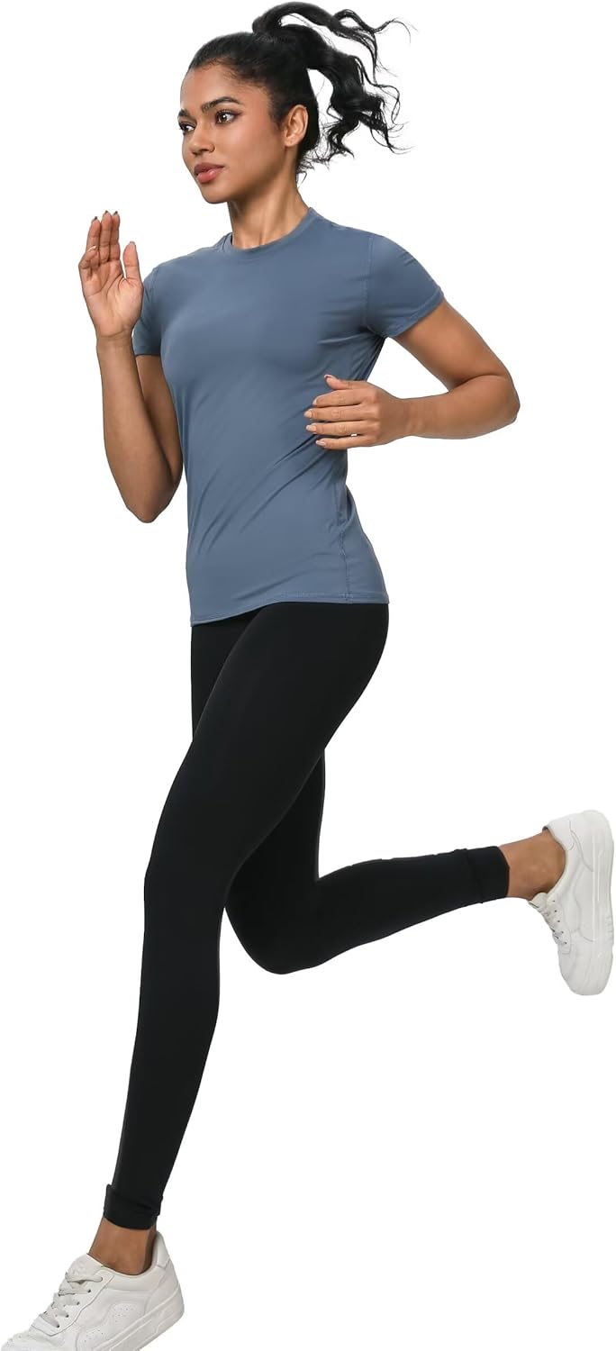 5-Pack Women's Compression Shirts Short Sleeve Workout Tops Athletic Baselayer Quick Dry Gym Yoga Running T-Shirt - Image 3
