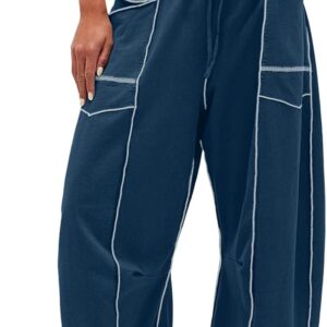 UNIANKIYA Womens Barrel Sweatpants Baggy Pants Wide Leg Sweat Pants Lounge Trousers with Pockets Casual Fall Clothes