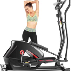 Elliptical Exercise Machine with APP, Heavy-Duty Elliptical Cross Trainer for Home Use, 10-Level Resistance, Max User Weight 390 lbs, Ideal for Indoor Workout & Fitness