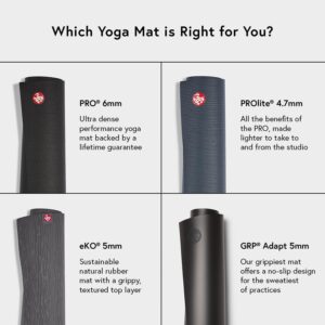 Manduka eKO SuperLite Yoga Mat – 1.5mm Natural Rubber | Foldable & Travel Friendly | Soft Textured Surface | Eco-friendly