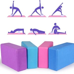 Yoga Blocks 2 Pack, Lightweight Premium EVA Foam Yoga Blocks, Non Slip Supportive Foam Blocks for Yogi, Pilates, Stretching and Meditation, Women Men Yogi Beginners Accessories