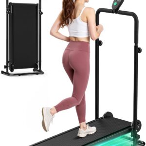 Non-Electric Treadmill with Dual Flywheel & Fixed Incline – FUNRAY Motorless Treadmill LCD Monitor, Non-Slip Belt, Compact Foldable Design for Small Home/Gym Use, Soft Foam Grips for Walking/Jogging