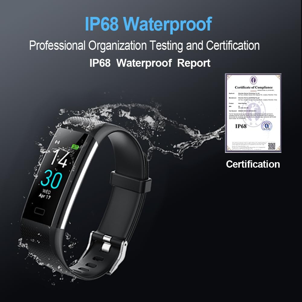 Fitness Tracker with Blood Pressure Heart Rate Oxygen Monitor, Activity Sleep & Temperature Smart Watch IP68 Waterproof Pedometer Step Counter for Kids Man Women S5 - Image 6