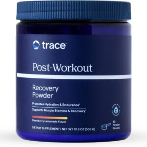 Trace Minerals Post-Workout – Post-Training Supplement for Muscle Recovery Support – Stamina, Strength & Hydration Aid – Sugar-Free, Gluten-Free & Vegan – Strawberry Lemonade – 20 Servings