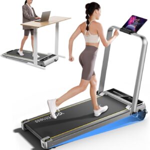 Walking Pad with Handles, Walking Pad Treadmill with Incline, 3 in 1 Foldable Treadmills for Home Office, Portable Under Desk Compact Design