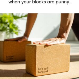 Premium Cork Yoga Blocks – Extra Large Yoga Block 2-Pack or Extra Tall 1-Pack for Inflexible Yogis | Natural, High-Density Cork for Superior Support & Stability | Optional Yoga Strap & Gift Box