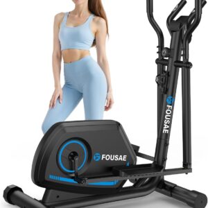 Elliptical Exercise Machine, 16-Level Magnetic Resistance Elliptical Machine for Home Trainer with Hyper-Quiet Drive, 15.5IN AStride, LCD Monitor & App Support,350LBS Weight Capacity