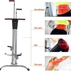 Vertical Climber, Steel FrameCardio Exercise Climber Stair for Home Fitness, Folding Stair Stepper with 5 Height Adjustable, 120kg Weight Capacity, for Full Body Workout