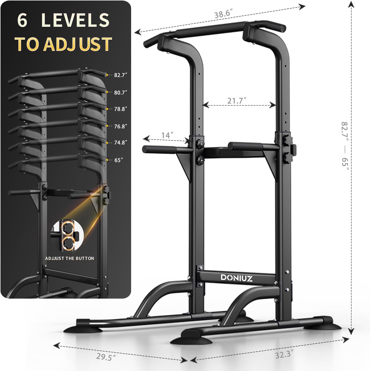 Power Tower Pull Up Bar and Dip Station, Multi-Function Home Gym, Strength Training Fitness Equipment, Height Adjustable - Image 4