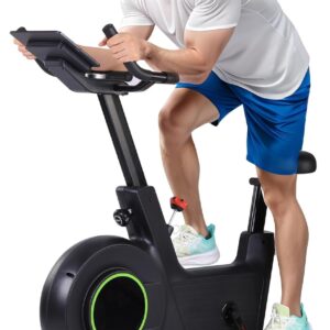 TrailBlaze Exercise Bike, Brake Pad Stationary Bike for Home with LCD Monitor, Exclusive App, Adjustable Seat, 350lbs Weight Capacity, Magnetic Indoor Cycling Bike for Weight Loss