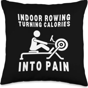 College Rowing And Sculling Cardio Gym Apparel Erg Ergometer Exercise Machine Rowing Workout Throw Pillow, 16×16, Multicolor