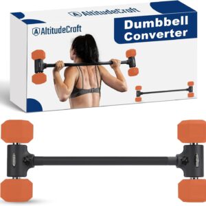 Dumbbell to Barbell Converter, Transform Dumbbells to Barbell Bar, Dumbbell Barbell Converter for Home Gym, Adjustable to 200 lb Capacity