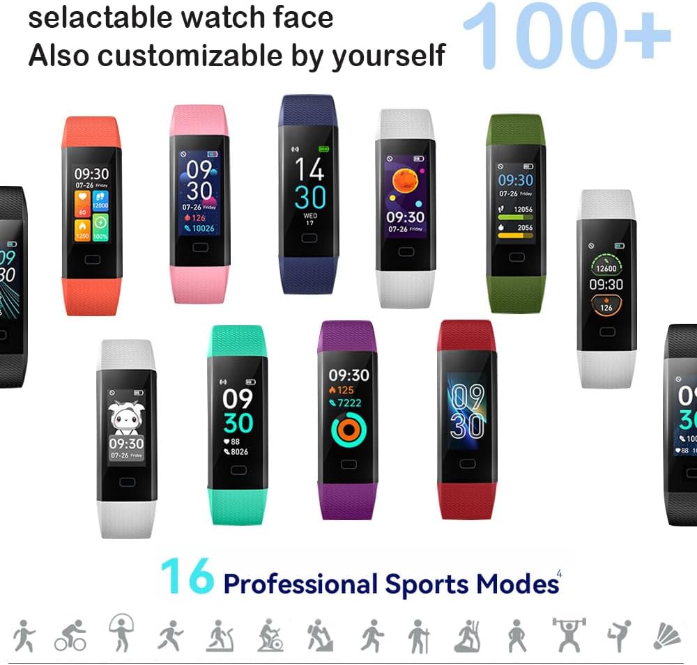Fitness Tracker with Heart Rate Monitor/Step Counter/Calories, Activity Tracker Smart Watch Sleep Monitor, IP68, Health Tracker Pedometer for Man Women - Image 3