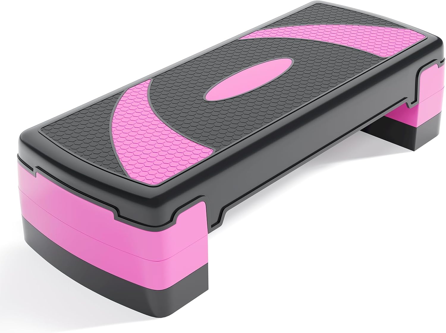 31" Aerobic Exercise Step Platform, Step Up Exercise Platform with 4" 6" 8" Adjustable Risers, Stair Stepper Workout Stepper for Home Gym Strength Training Fitness Equipment
