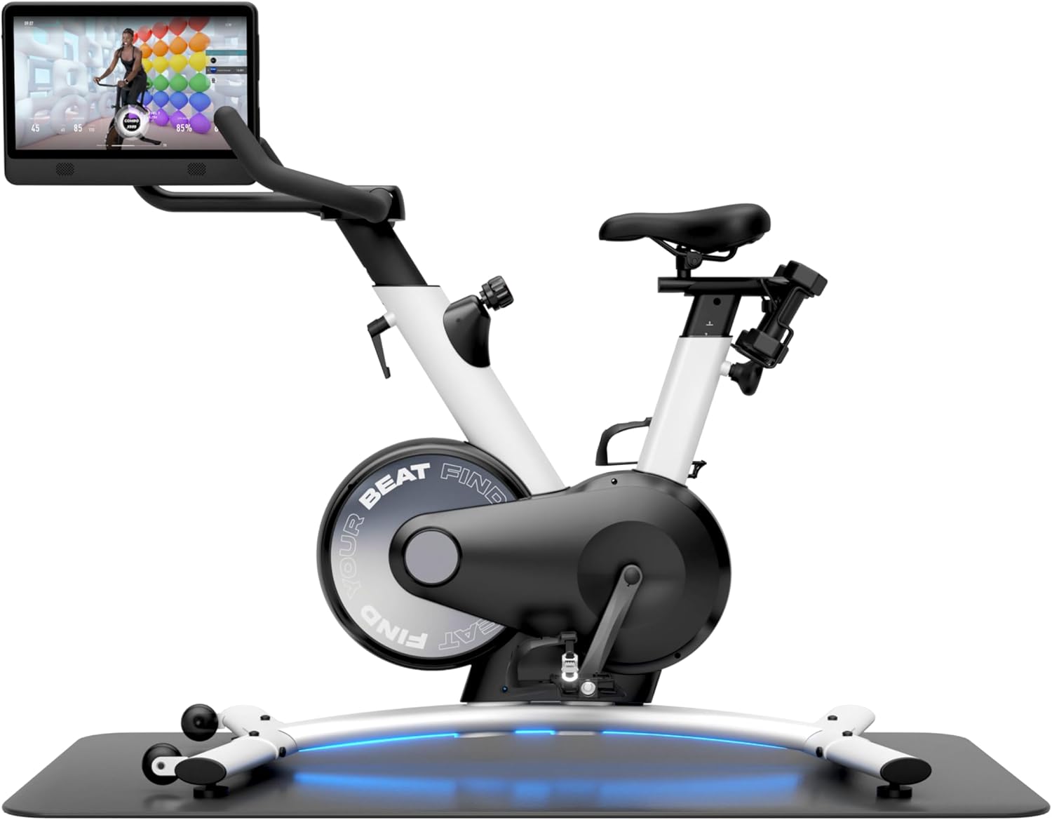 Freebeat Boom Exercise Bike, Smart Spin Bike for Home, 15.6'' HD Touchscreen, Auto Resistance, Compact Stationary Bike with Screen, Bluetooth, Scenic Rides, Training Algorithm, Gamified Classes with Expert Instructors - Image 2